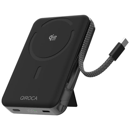 QIROCA モバイルバッテリー 10000mAh 準固体 Qi2 25Wワイヤレス充電対応