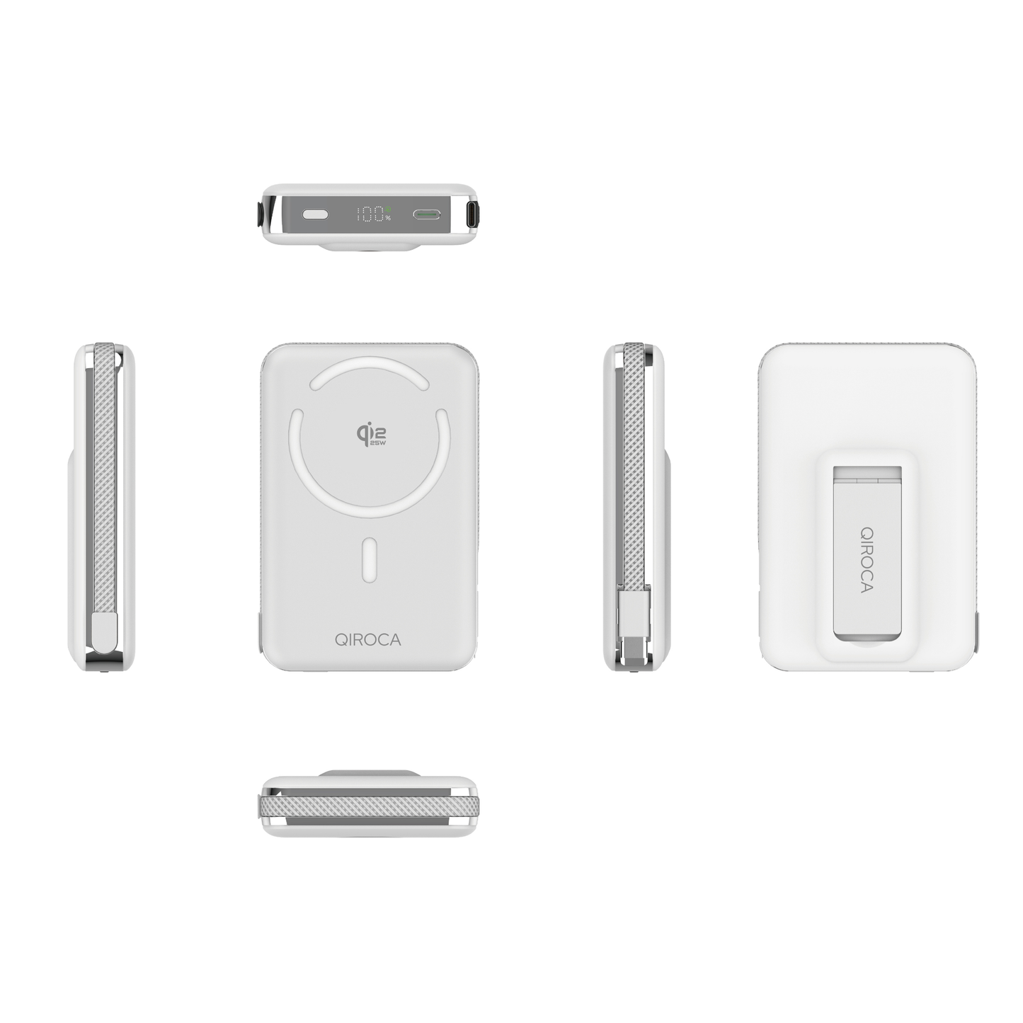 QIROCA モバイルバッテリー 10000mAh 準固体 Qi2 25Wワイヤレス充電対応