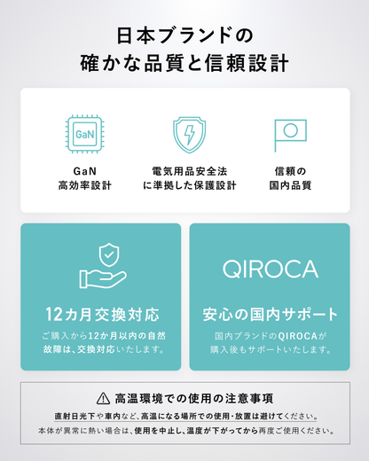 QIROCA AC充電器 65W PD急速充電対応 3ポート