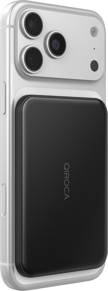 QIROCA モバイルバッテリー 5000mAh 準固体 Qi2 25Wワイヤレス充電対応