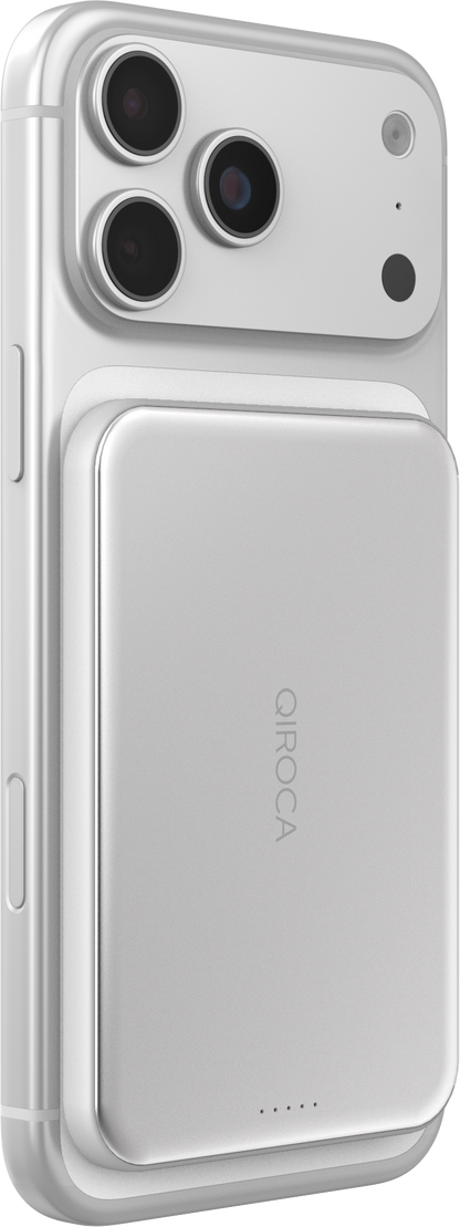 QIROCA モバイルバッテリー 5000mAh 準固体 Qi2 25Wワイヤレス充電対応