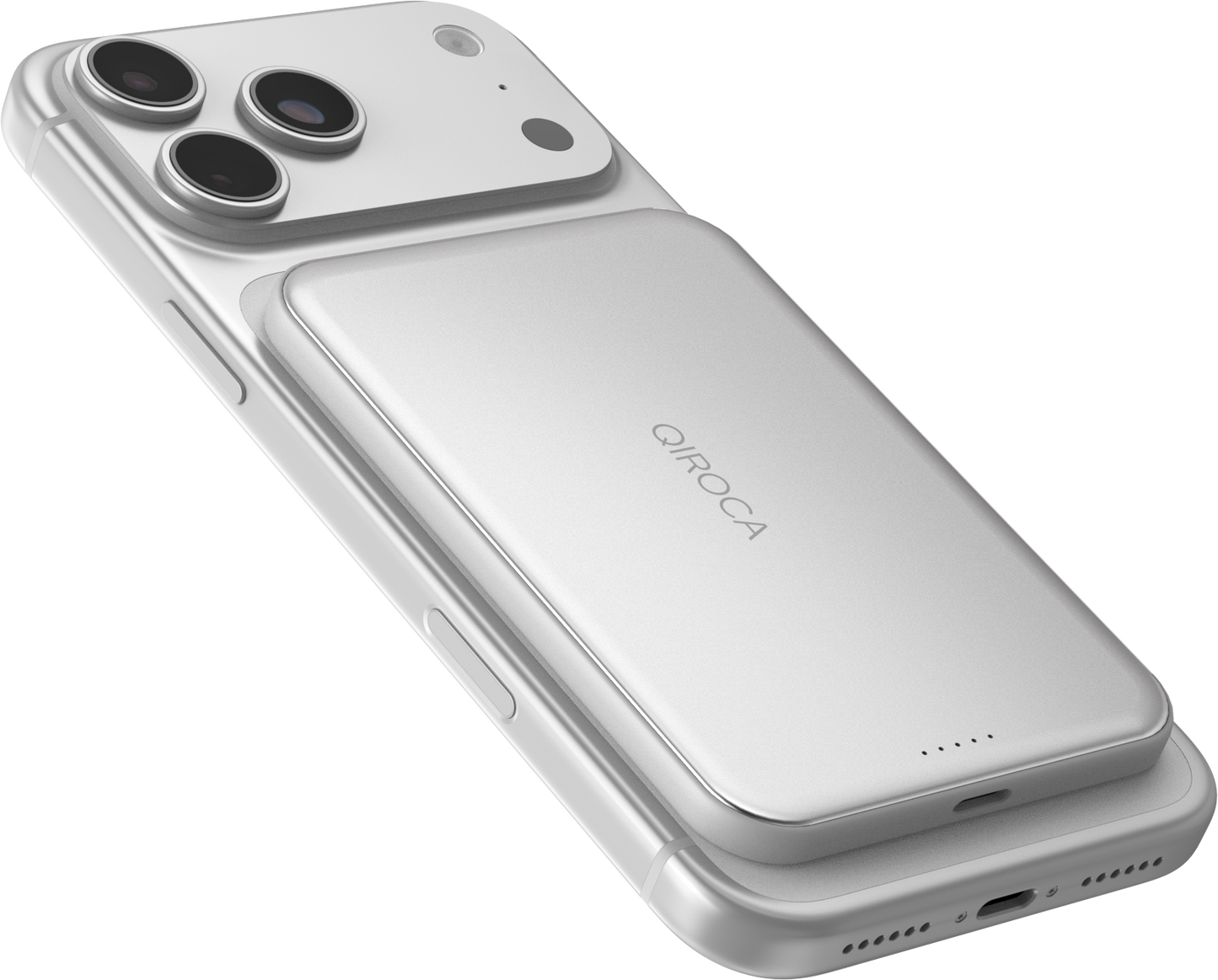 QIROCA モバイルバッテリー 5000mAh 準固体 Qi2 25Wワイヤレス充電対応