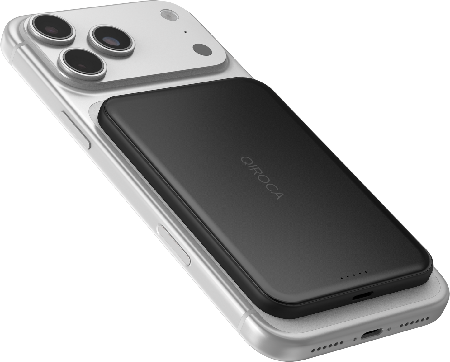 QIROCA モバイルバッテリー 5000mAh 準固体 Qi2 25Wワイヤレス充電対応