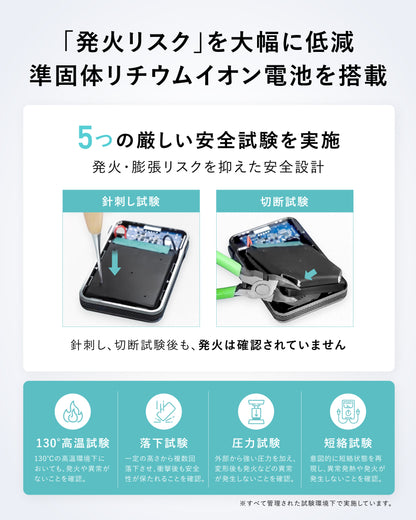 QIROCA モバイルバッテリー 10000mAh 準固体 Qi2 25Wワイヤレス充電対応